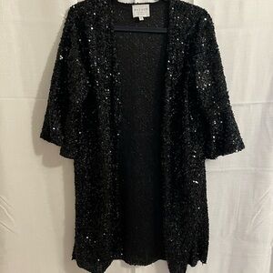 Hayden Black Sequin Open Cardigan